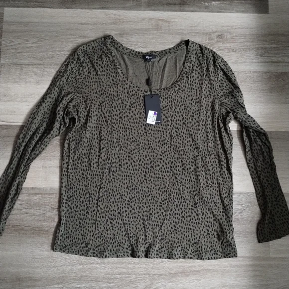 Rails Olive Spotted Long Sleeve Top Large - Picture 5 of 5